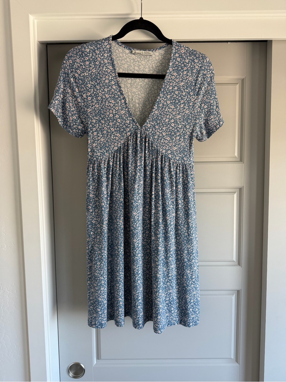 Pull&Bear Light Blue Floral Mini Dress